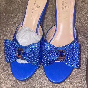 Blue Embellished Women's Shoes